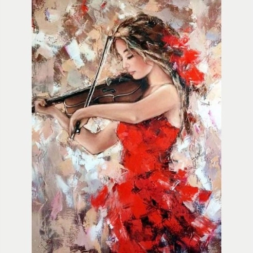 Pictură cu diamante – Cântat la vioară 30 × 40 cm
