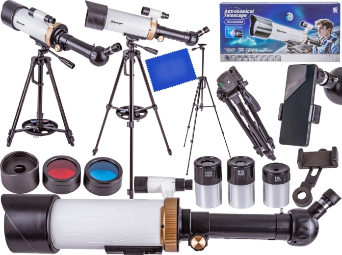 Telescop astronomic cu trepied pentru începători + accesorii