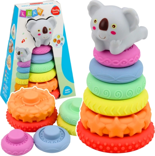 Turn de stivuire senzorial cu koala, 7 piese