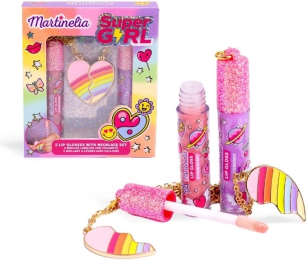 Set de coliere și luciuri de buze Super Girl Shine