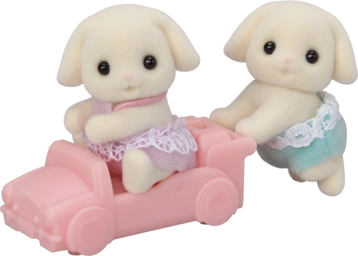 Sylvanian Families gemeni iepurași Flora cu cărucior