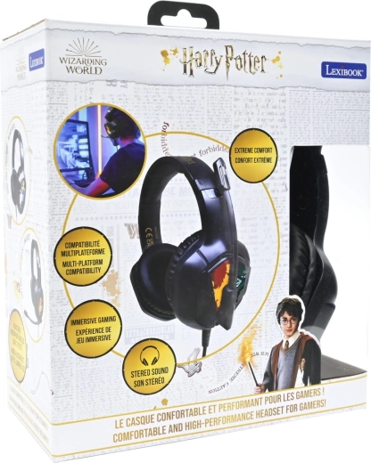 Căști de gaming cu fir Harry Potter cu efecte luminoase și microfon