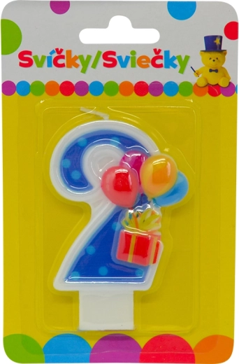 Lumânare de aniversare cu baloane, numărul 2