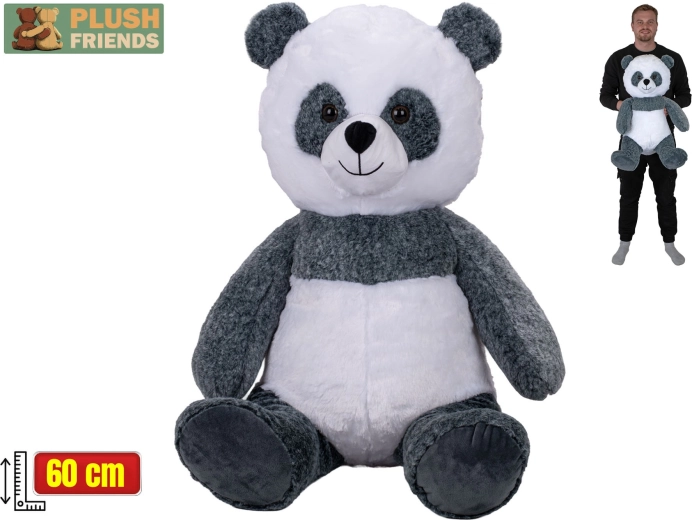 Plush Friends panda de pluș, în poziție șezândă, 60 cm