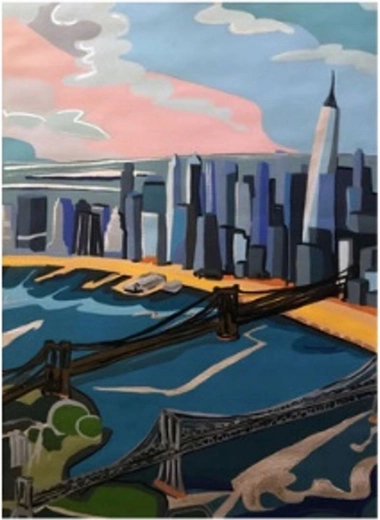 Norimpex Pictură pe numere Zgârie-nori pe coastă 40 × 50 cm