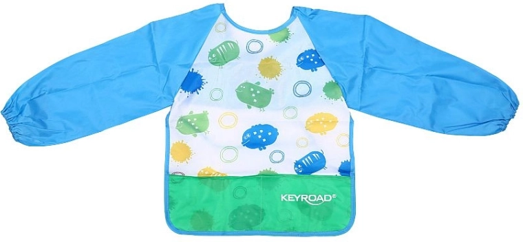 Șorț pentru educație plastică cu mâneci KEYROAD, albastru