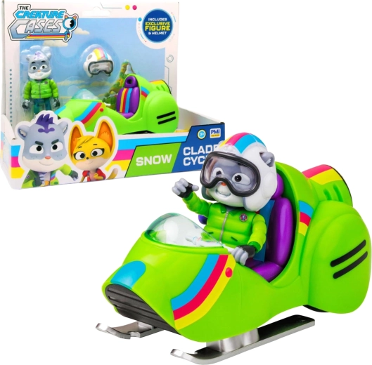 PMI The Creature Cases Zwierzęce Zagadki figurina Sam Snow și motocicletă de teren pentru zăpadă