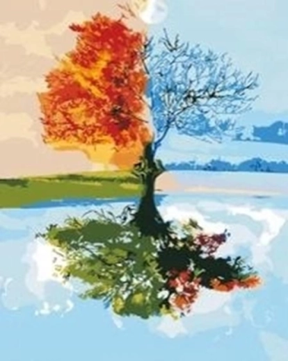 Norimpex pictură după numere Arborele în cele patru anotimpuri 40 × 50 cm