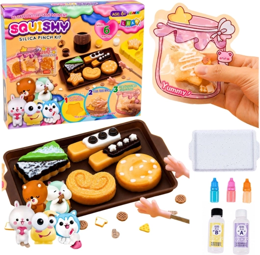Set creativ DIY pentru realizarea de squishy-uri tip fursecuri