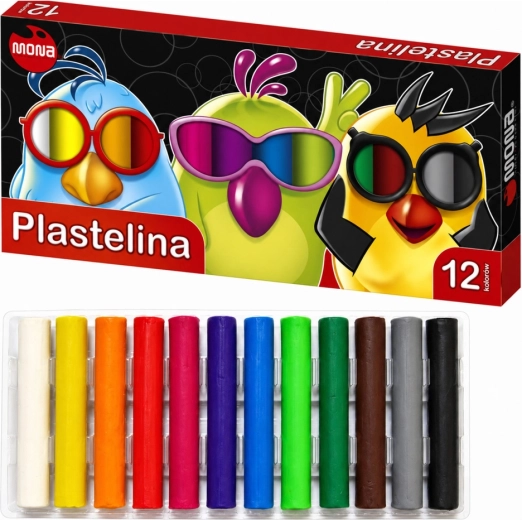 Plastilină școlară Mona 12 culori