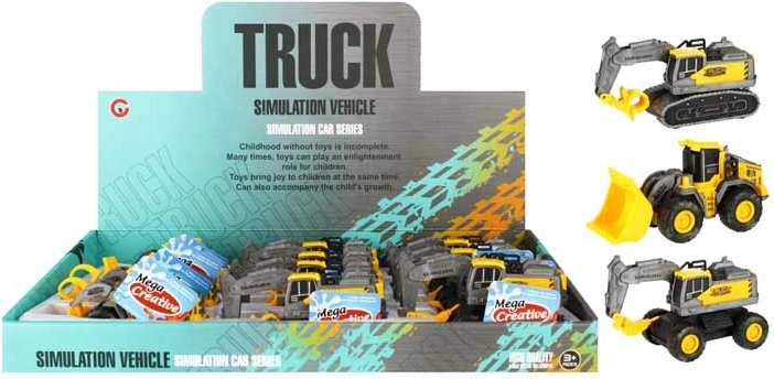 Utilaj de construcții cu braț mobil și mecanism cu arc pull-back, 14 cm