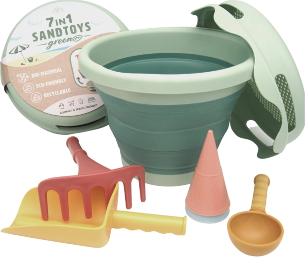 Compactoys set pliabil pentru nisip 7-în-1 verde