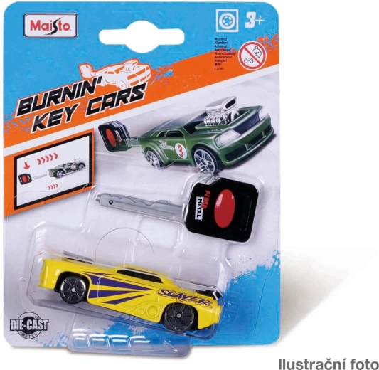 Maisto Burnin’ Key Cars 3 – mașinuță metalică cu cheiță (asortiment)
