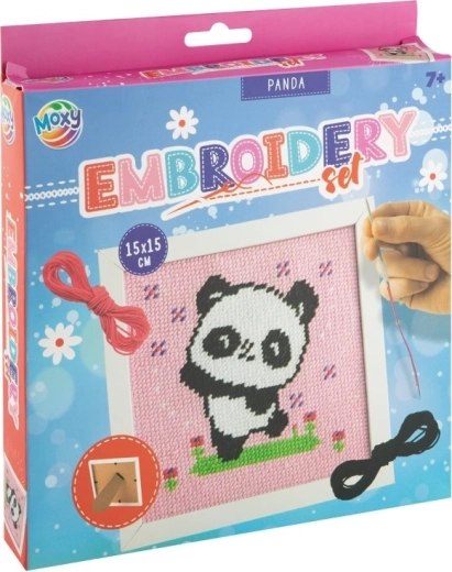 Set de broderie în punct în cruce – panda MOXY