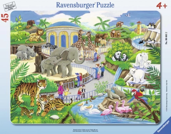 Puzzle Ravensburger Vizită la zoo 45 piese