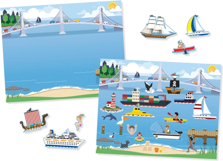 Sticker pad vehicule – set de autocolante reutilizabile și scene MELISSA & DOUG