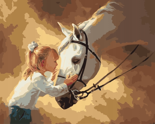 Norimpex Pictură după numere Cal cu mânz 40 × 50 cm