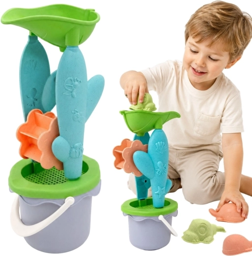 Woopie Green set ecologic pentru nisip cu găletușă și moară, 4 piese