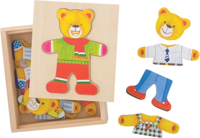 Puzzle de îmbrăcat ursulețul de la Bigjigs Toys