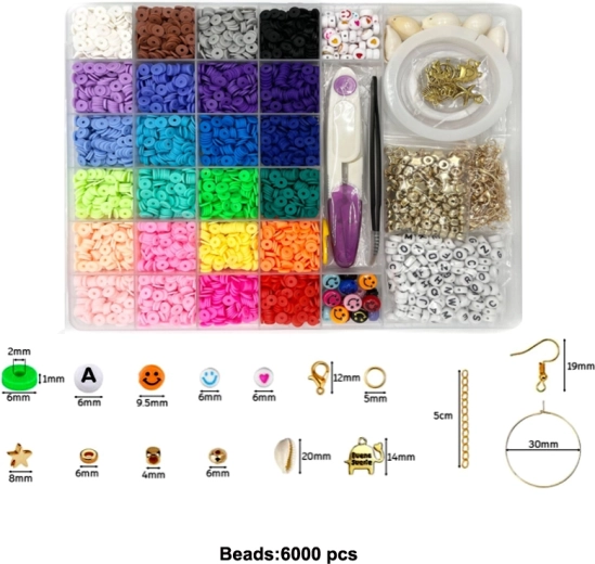 Set de mărgele colorate pentru creație, 6000 de piese