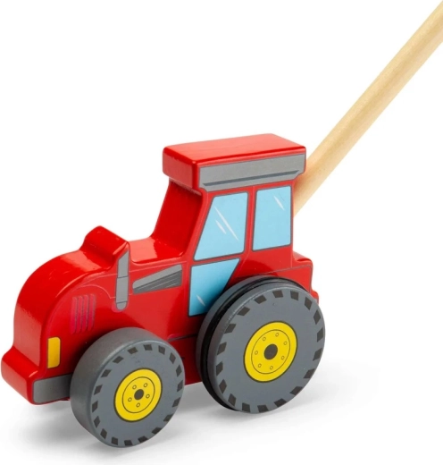 Tractor din lemn de împins Bigjigs Toys