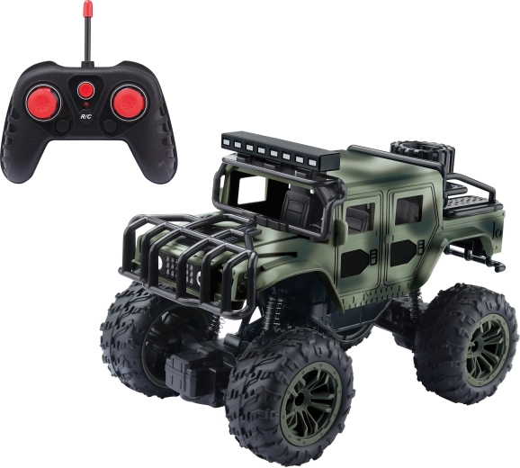 Mașină RC militară cu telecomandă și efecte luminoase