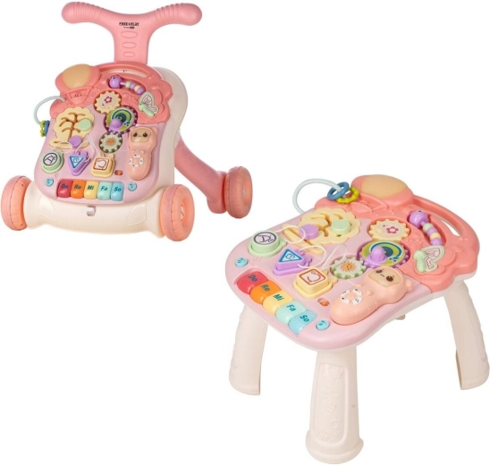 FreeON Free2Play premergător și măsuță de joacă Walk & Play 2în1 roz