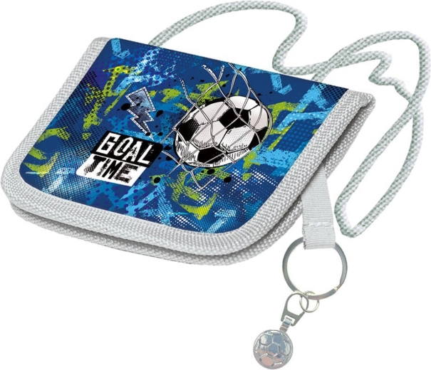 Portofel pentru copii la gât Goal Time fotbal cu breloc