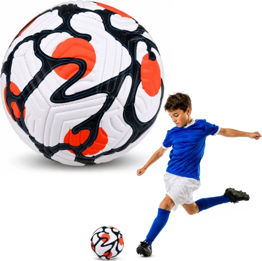 Minge de fotbal pentru antrenament, mărimea 5 (cca 22 cm), alb-portocaliu