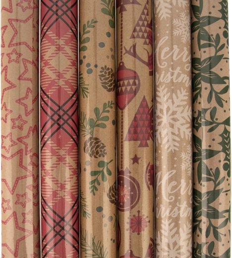 Hârtie de ambalat de Crăciun 70 × 200 cm – mix 6 modele