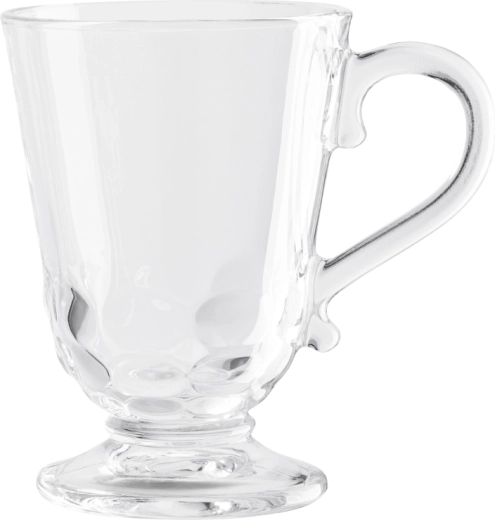 Altom Design Siena cană din sticlă pe picior 320 ml, decor Corali