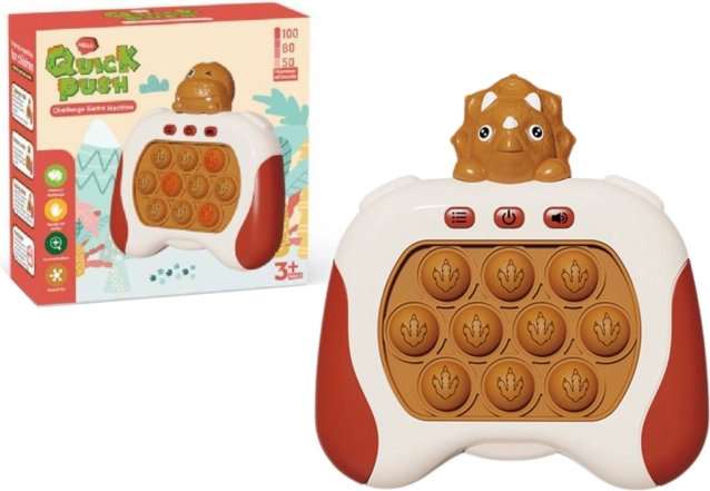 Joc senzorial triceratops Pop It cu lumini și sunete, maro