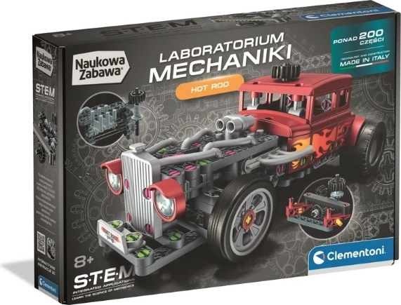 Clementoni Laboratorul de mecanică Hot Rod – kit de construcție STEM
