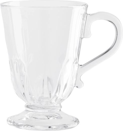 Pahar din sticlă cu picior Altom Design Siena 320 ml, cu decor „pană de păun”