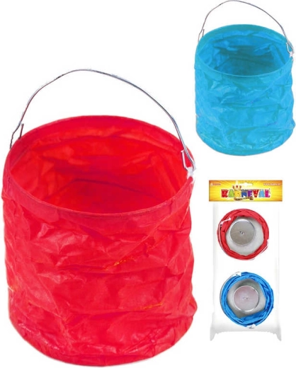 Mini lampioane ovale din hârtie creponată - set 2 buc