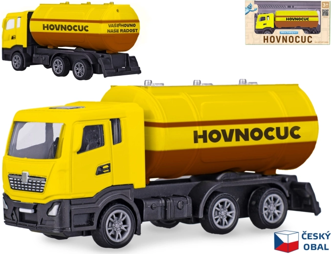 Model metalic al unui camion vidanjă de 12 cm cu mecanism de întoarcere