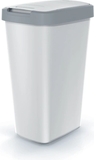 Coș de gunoi Compacta Q Flap 45 l, cenușiu cu capac gri deschis