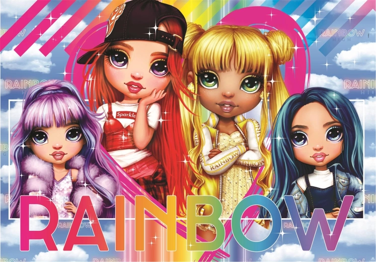 CLEMENTONI Puzzle Rainbow High: Violet, Ruby, Sunny și Skyler, 180 de piese