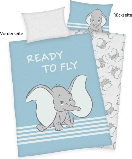 Disney Dumbo lenjerie de pat reversibilă pentru copii 100 × 135 cm + 40 × 60 cm