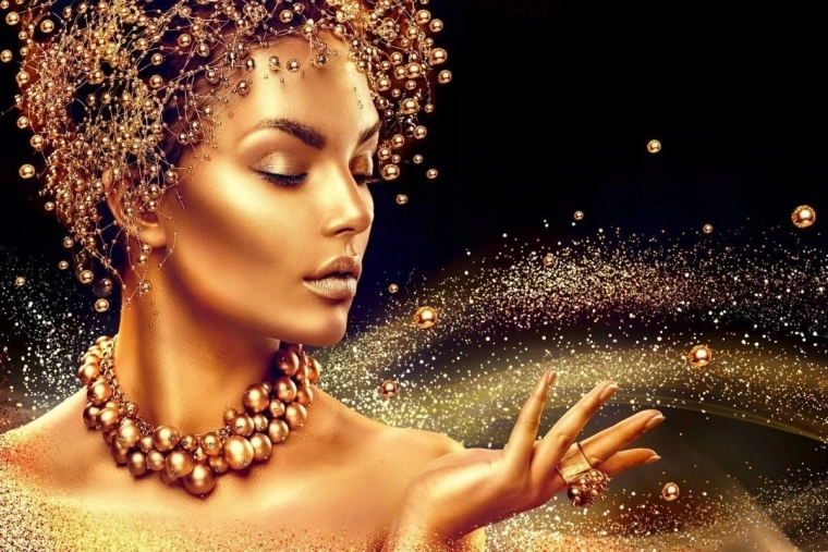 Pictură cu diamante Femeie în praf magic 30 × 40 cm