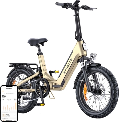 Bicicletă electrică pliabilă Engwe L20 3.0 Boost 250 W 16" aurie