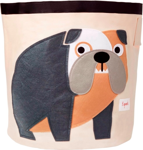 3 Sprouts coș de depozitare pentru jucării Bulldog Grey