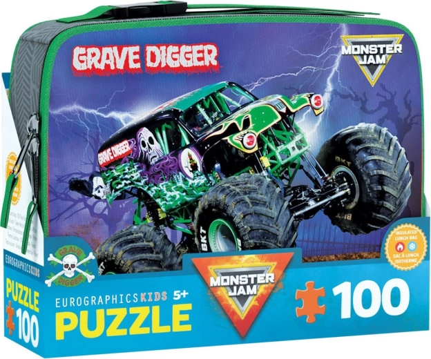 Puzzle în cutie pentru gustări EUROGRAPHICS GRAVE DIGGER MONSTER JAM 100 de piese