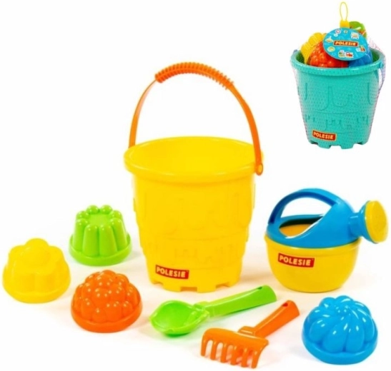 Set pentru nisip – găleată mare în formă de castel cu lopățică