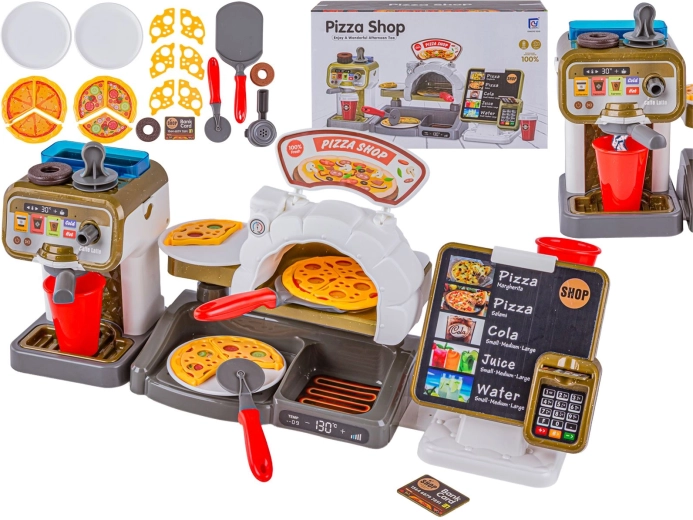 Set pentru coacerea pizzei cu cafetieră și casă de marcat