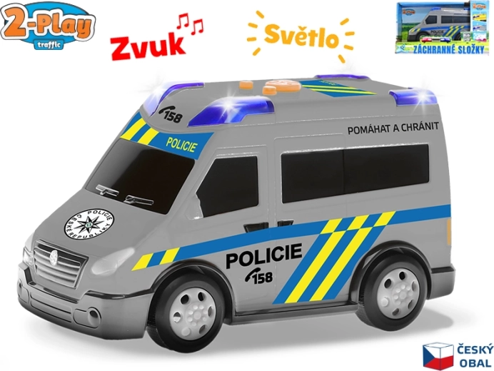 Mașină de poliție 2-Play cu design ceh și efecte luminoase și sonore
