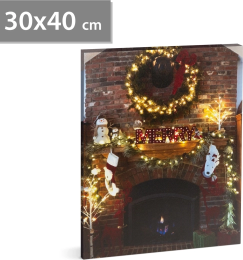Tablou LED de Crăciun pentru perete 30 × 40 cm