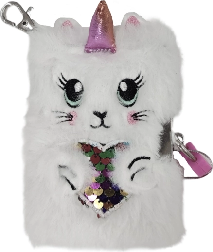 Mini caiet plușat A7 unicorn
