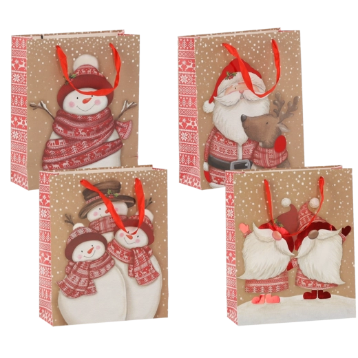 Pungă cadou de Crăciun Świąteczne Postacie 30 × 42 × 12 cm