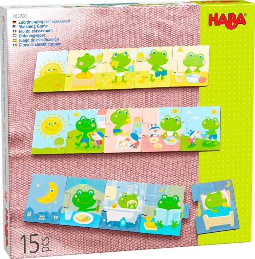 Haba puzzle din lemn Ziua broscuței 3×5 piese
